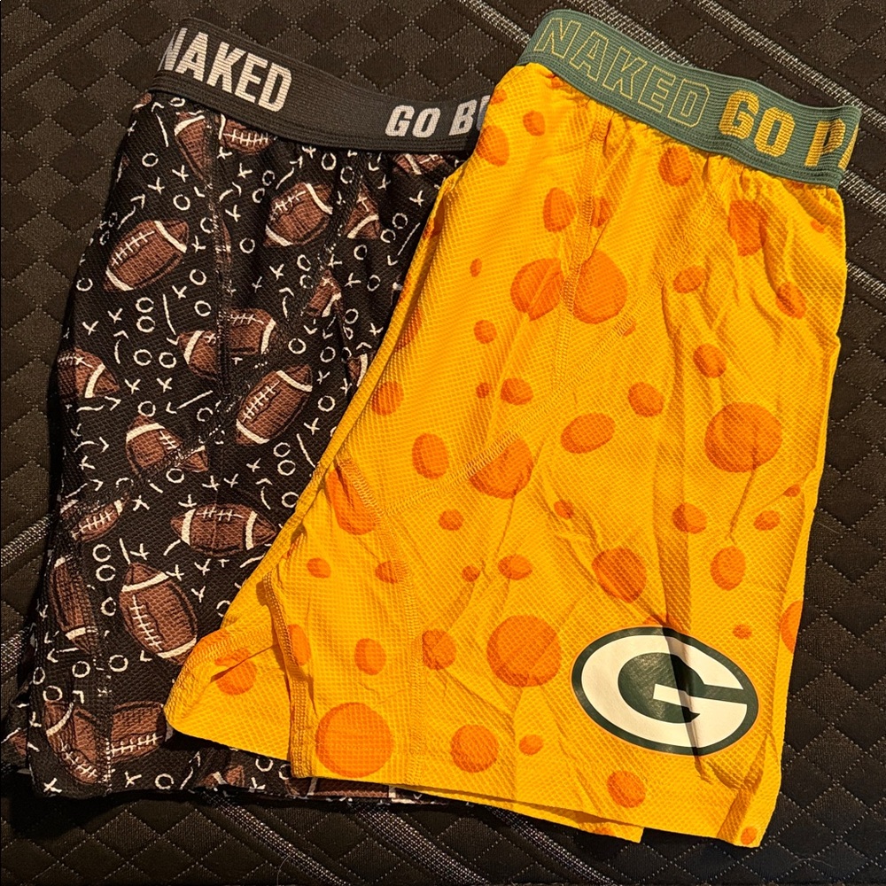Duluth Trading Co Yellow & Brown Football Print Boxer Briefs